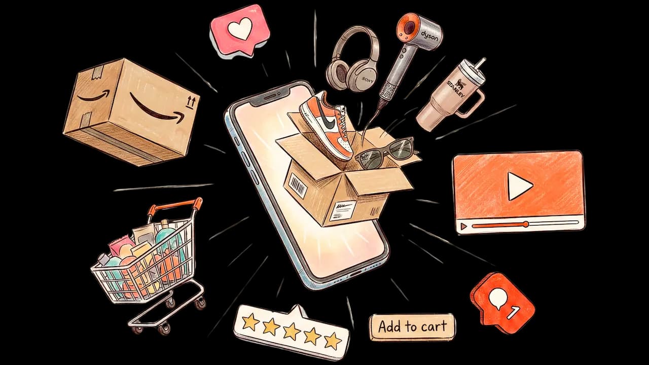 E-commerce and content marketing illustration